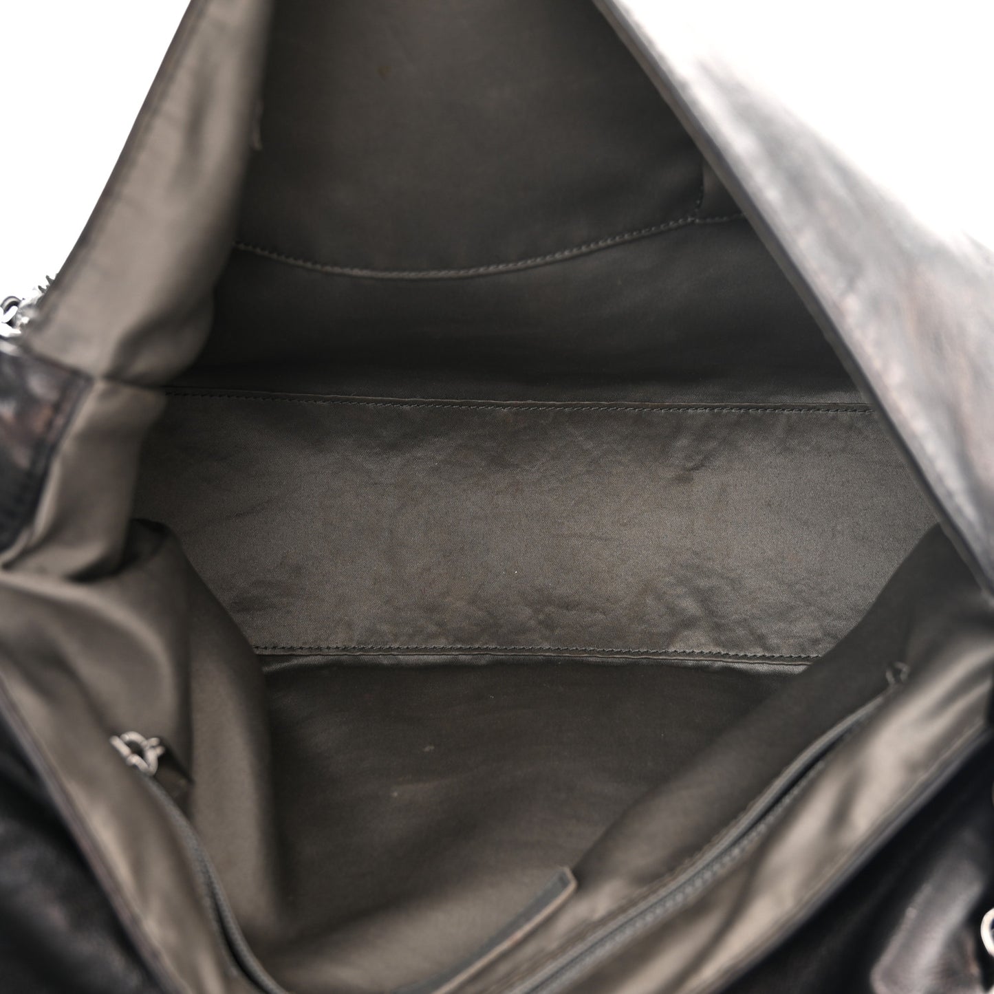 Calfskin Small Rock and Chain Flap Black