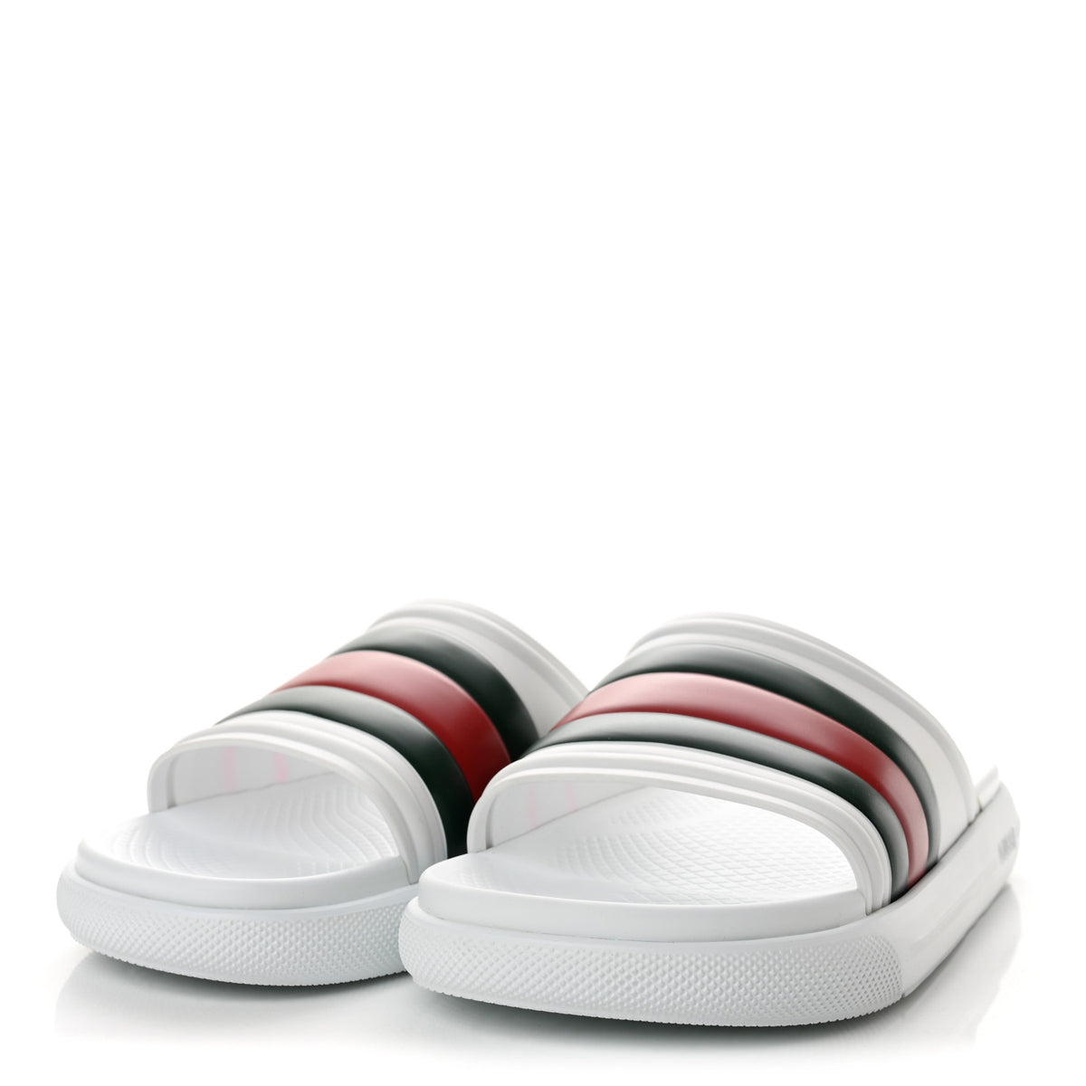 Rubber Web Mens Slide Sandals 12 White Green Red
