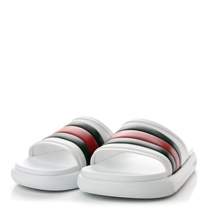 Gucci Rubber Web Mens Slide Sandals 12 White Green Red 4 of 10