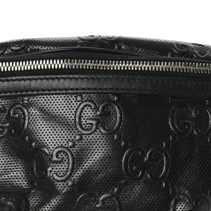 Gucci Calfskin GG Tennis Embossed Belt Bag Black 8 of 12