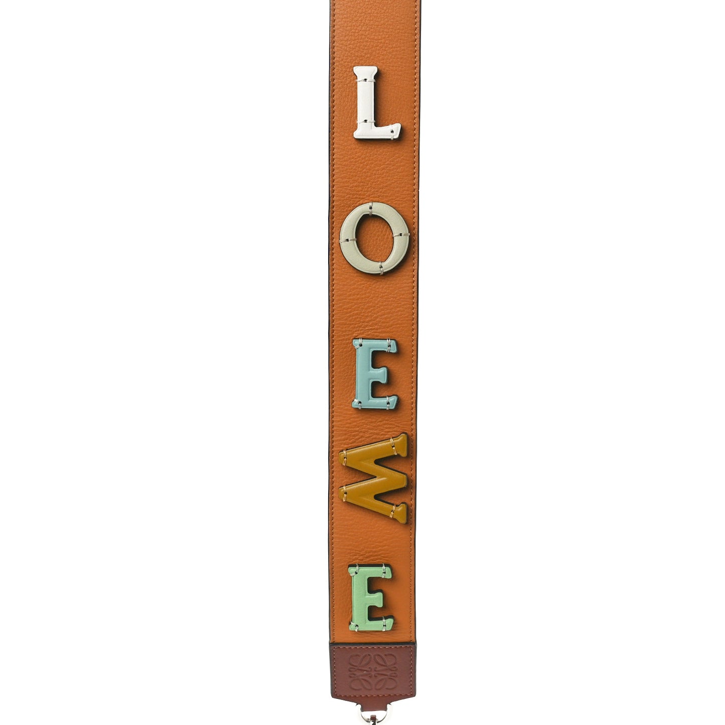 Calfskin Logo Strap Tan Multicolor