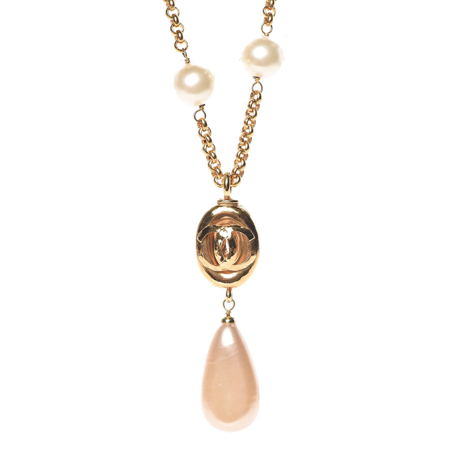 Chanel Pearl CC Long Necklace Gold 5 of 6