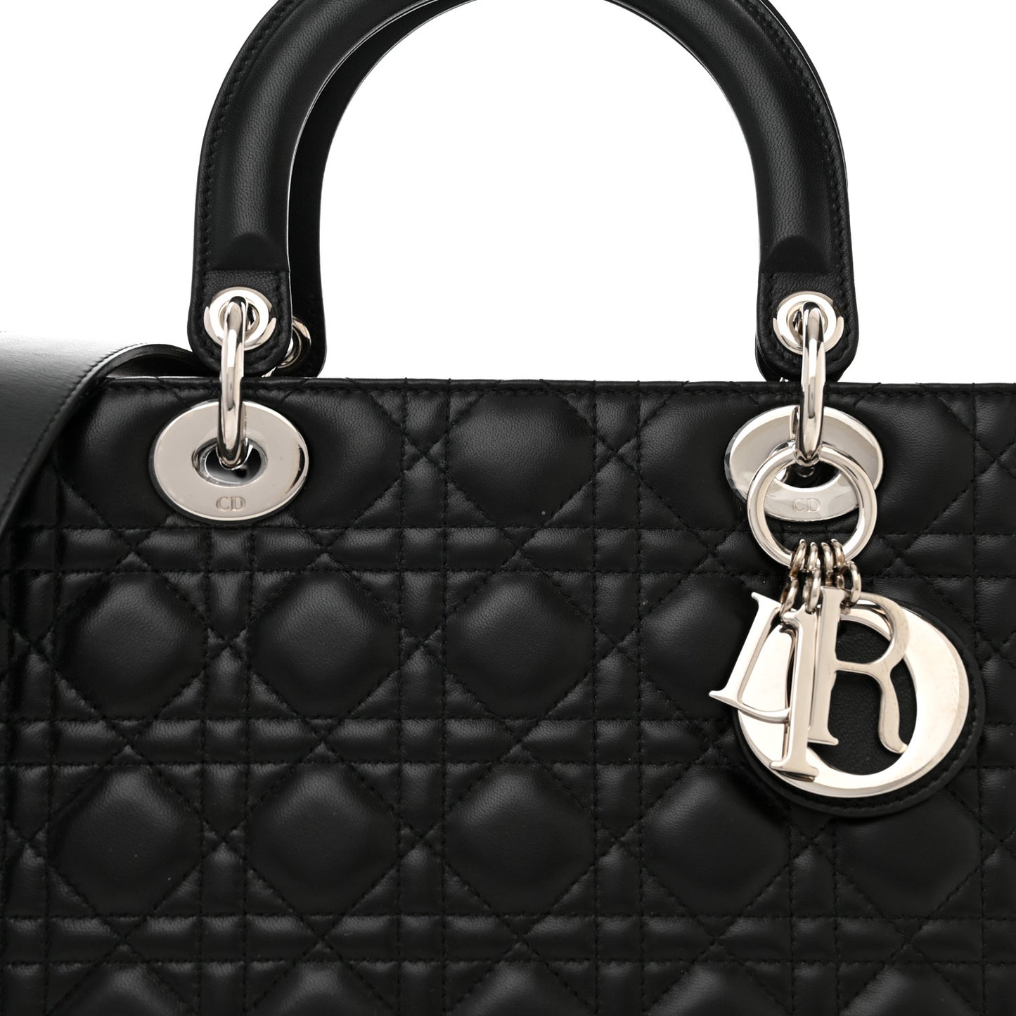 Lambskin Cannage Large Lady Dior Black