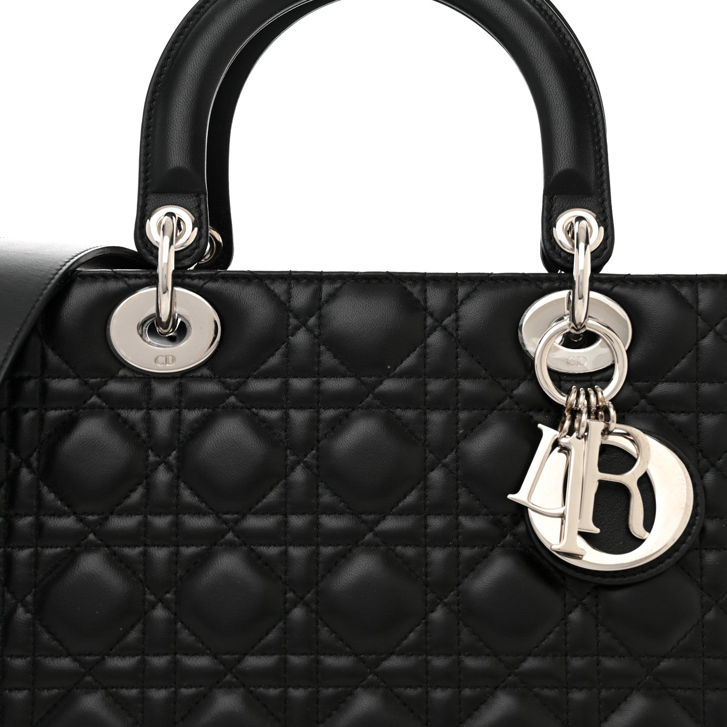 Christian Dior Lambskin Cannage Large Lady Dior Black 8 of 10