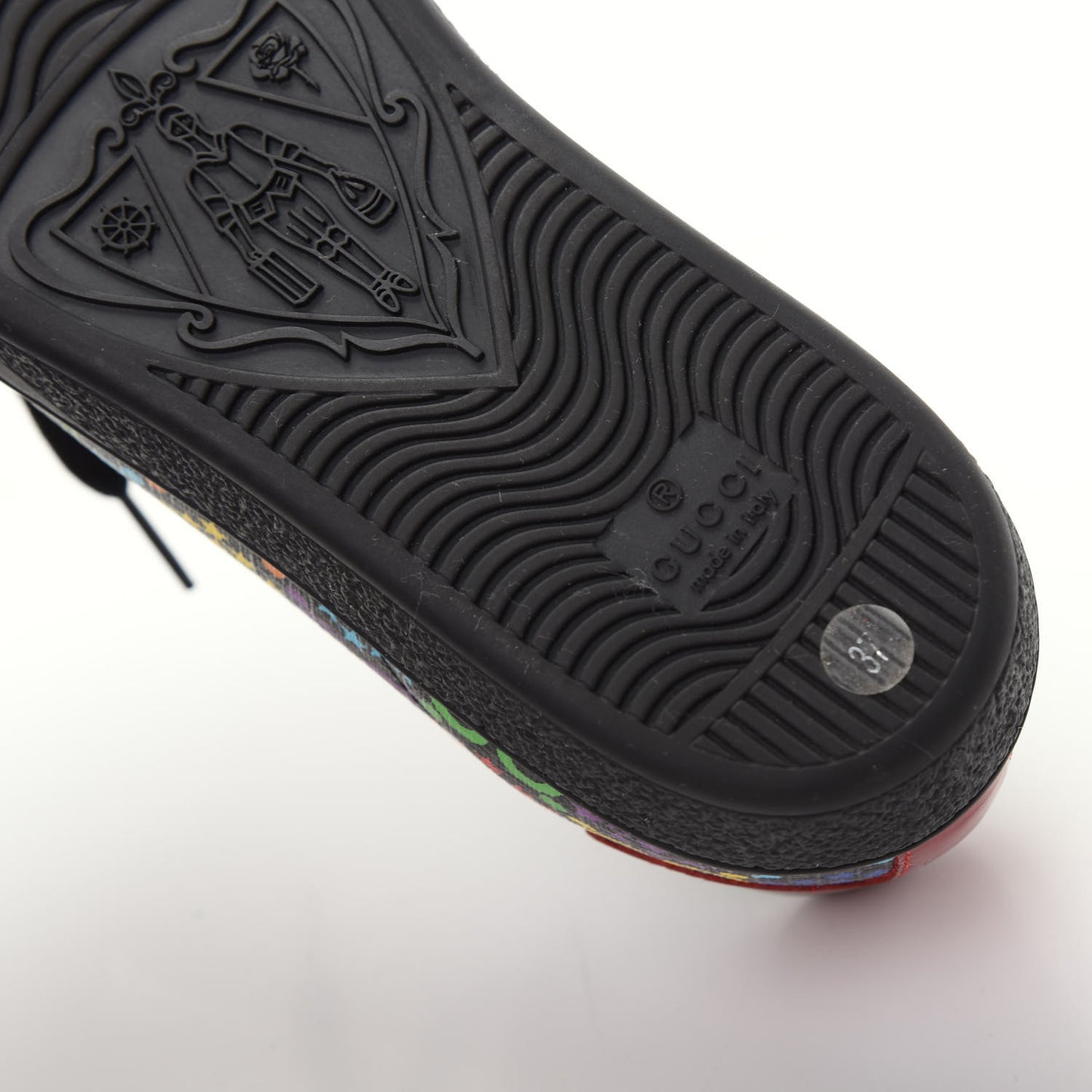 GG Supreme Monogram Psychedelic Sneakers 37 Black Multicolor