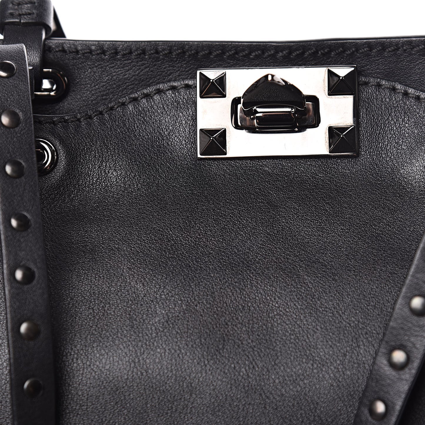 Vitello Small Rockstud Tote Black