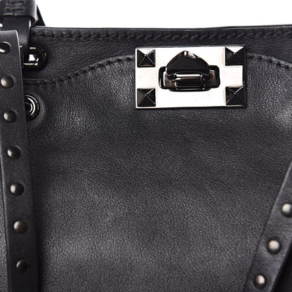 Valentino Garavani Vitello Small Rockstud Tote Black 10 of 13