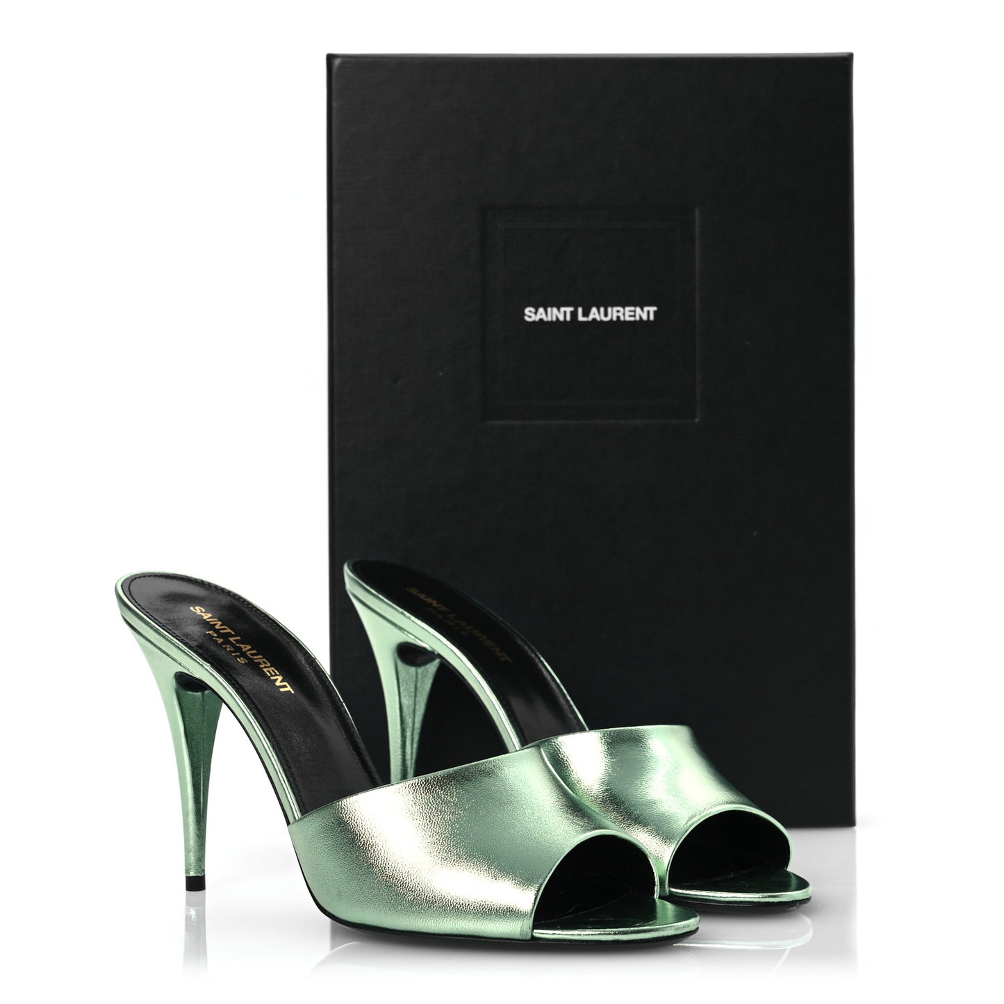 Metallic Nappa La 16 Mule Sandals 40 Green