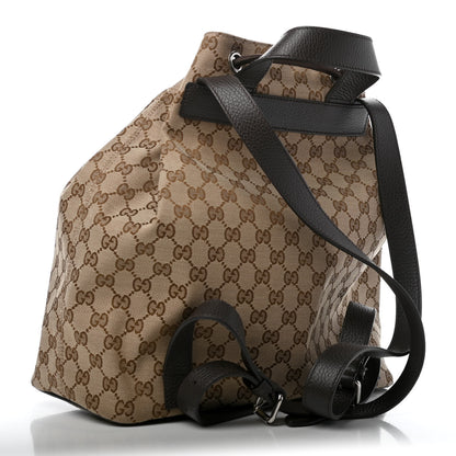 Gucci Monogram Dollar Calfskin O Drawstring Backpack Beige Ebony Testa di Moro Dark Chocolate 2 of 4