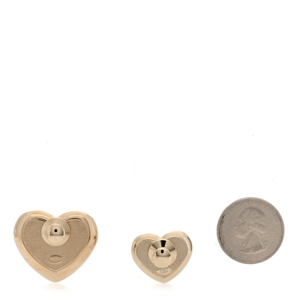 Chanel Resin Crystal CC Heart Brooch Set Pearly White Gold 2 of 4