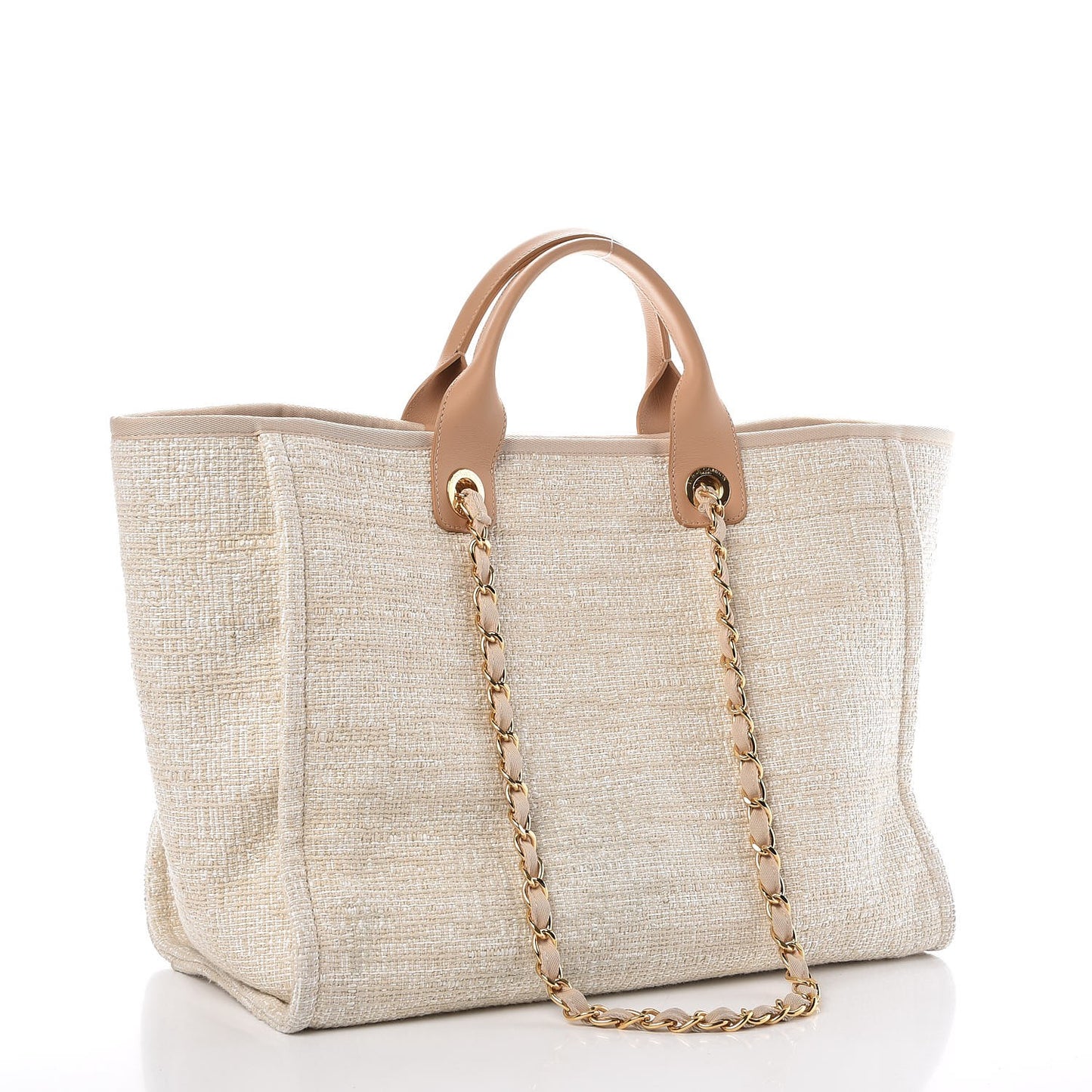 Canvas Large Deauville Tote Light Beige