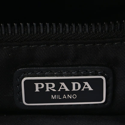 Prada Calfskin Nylon Messenger Bag Black 6 of 10