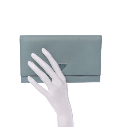 Prada Tessuto Nylon Continental Flap Wallet Turchese 2 of 14