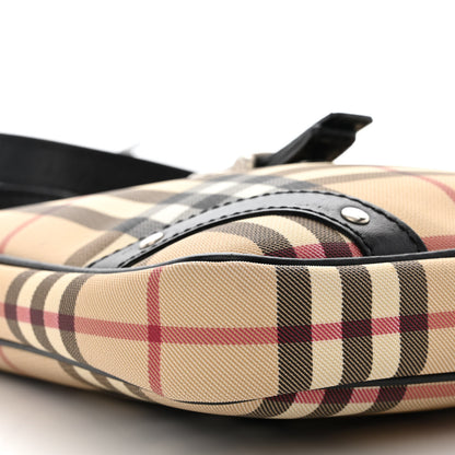 Burberry Haymarket Check Buckle Crossbody Bag Black 9 of 12