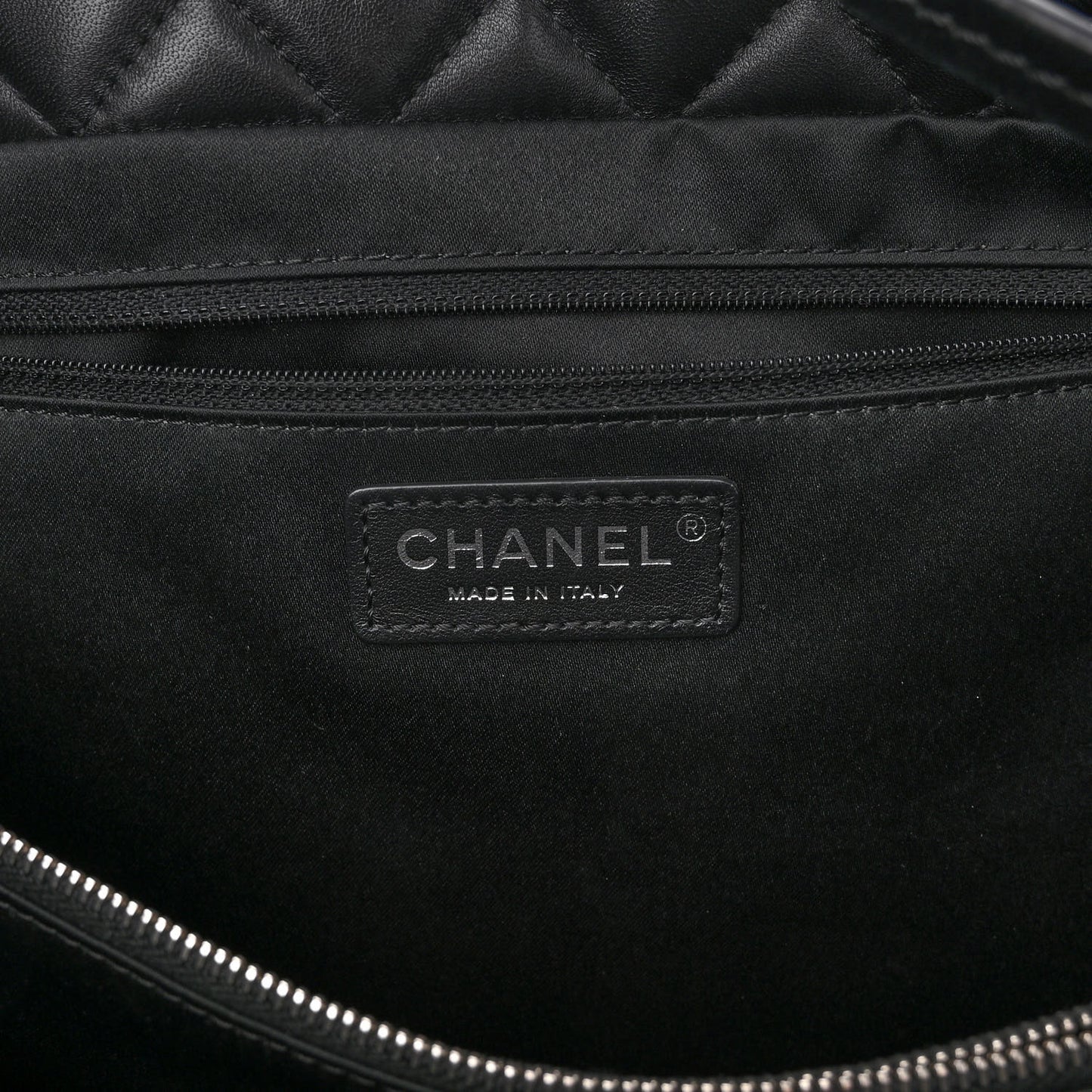 Lambskin Quilted Coco Loop Tote Black
