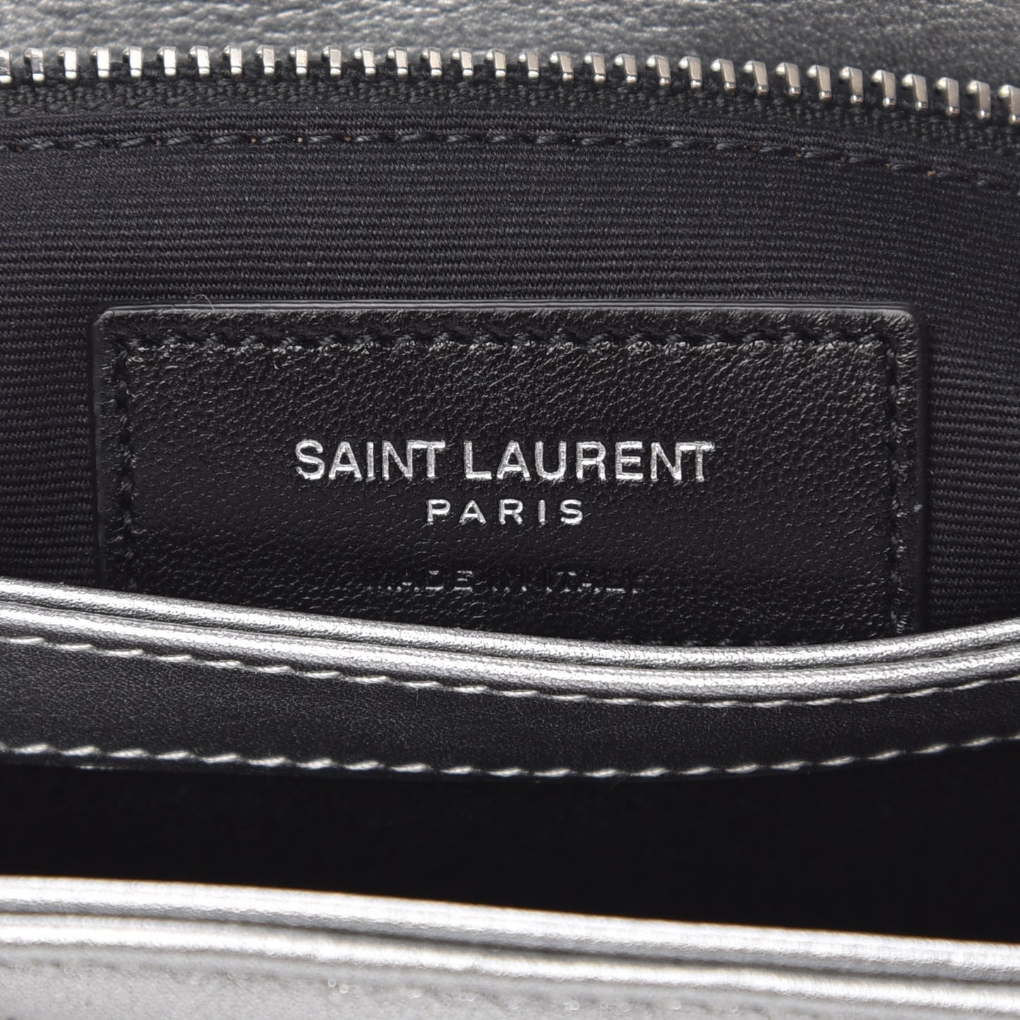 Metallic Calfskin Y Quilted Monogram Toy Loulou Crossbody Bag Argento