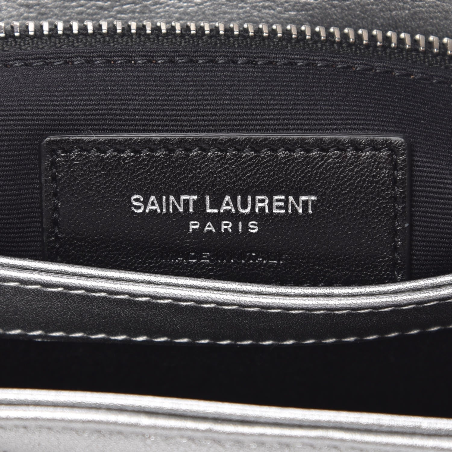 Saint Laurent Metallic Calfskin Y Quilted Monogram Toy Loulou Crossbody Bag Argento 7 of 8