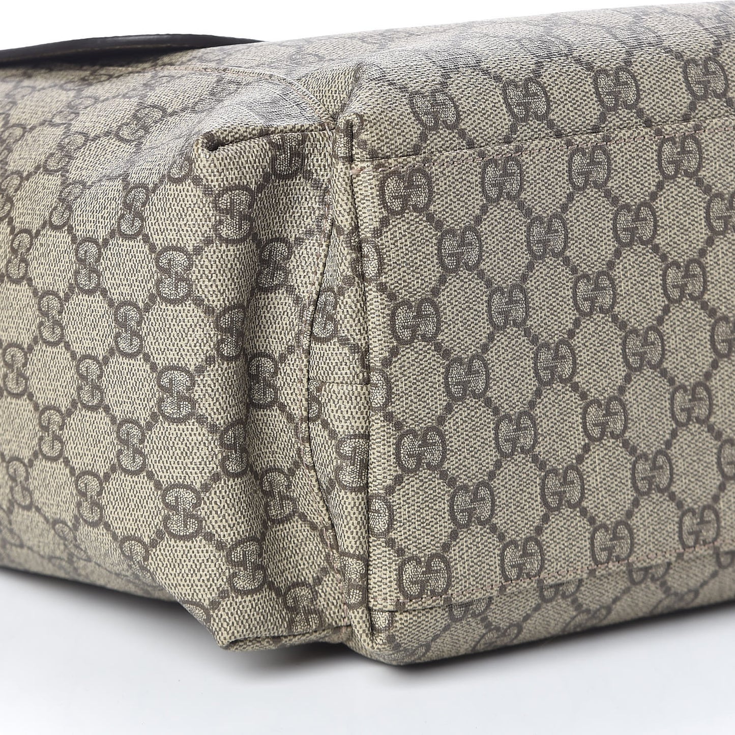 GG Plus Monogram Messenger Diaper Bag Dark Brown