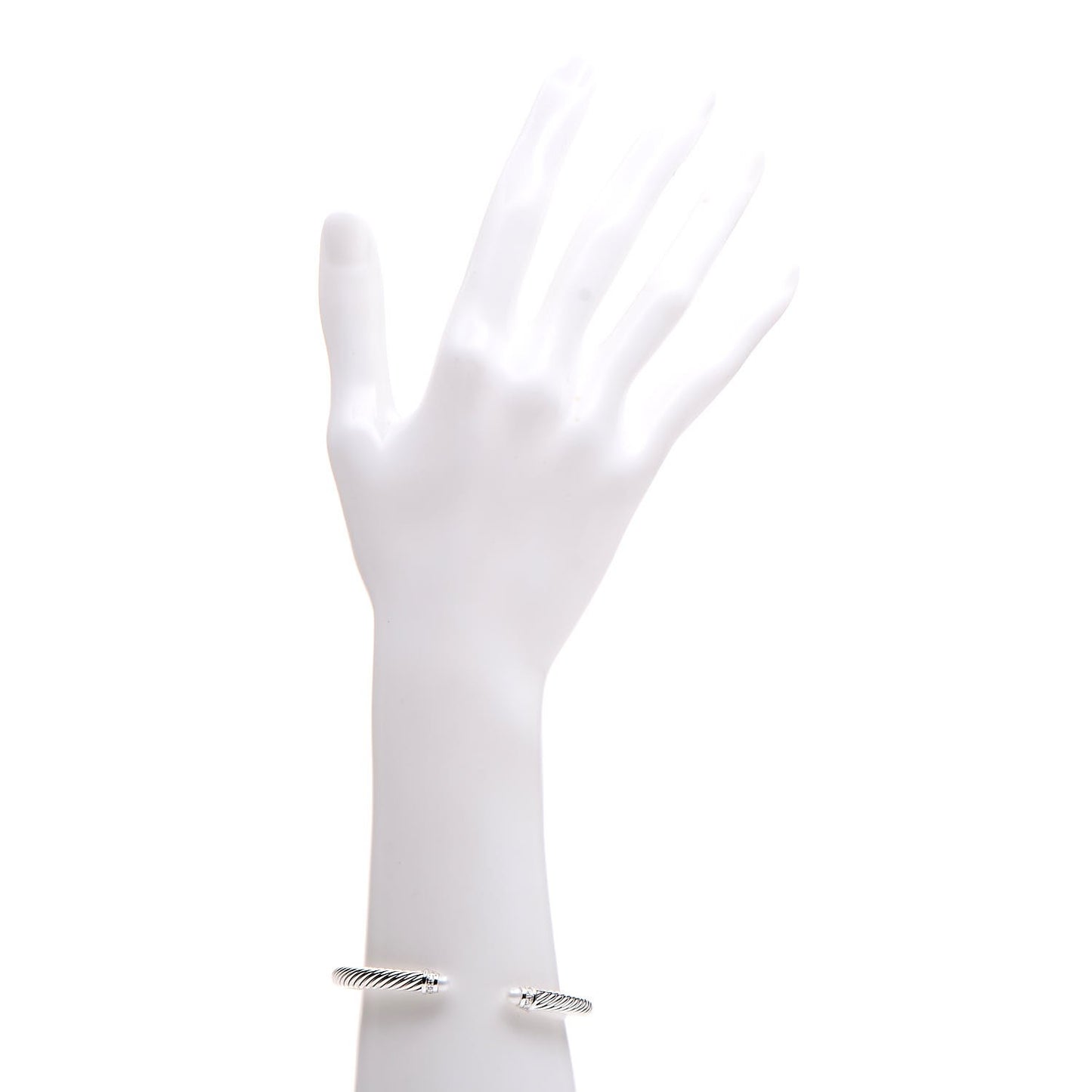 Sterling Silver Diamond Pearl 5mm Cable Classics Bracelet