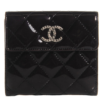 Chanel Patent Quilted Brilliant Compact Wallet Black 1 of 8