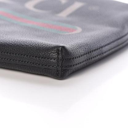 Gucci Pebbled Calfskin Large Logo Portfolio Clutch Black 6 of 9