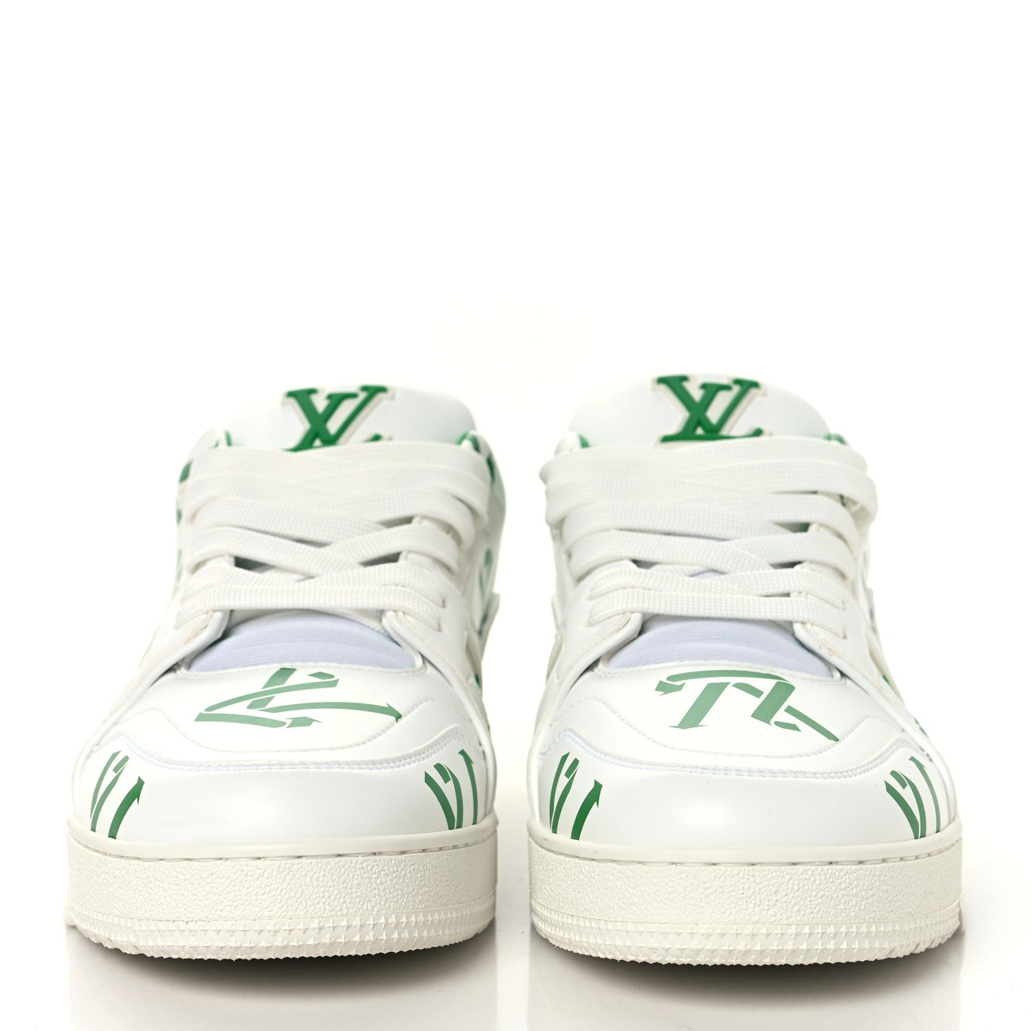Louis Vuitton Mens LV Trainer Upcycling Sneakers 9 White Green 3 of 8