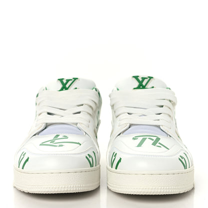 Louis Vuitton Mens LV Trainer Upcycling Sneakers 9 White Green 3 of 8