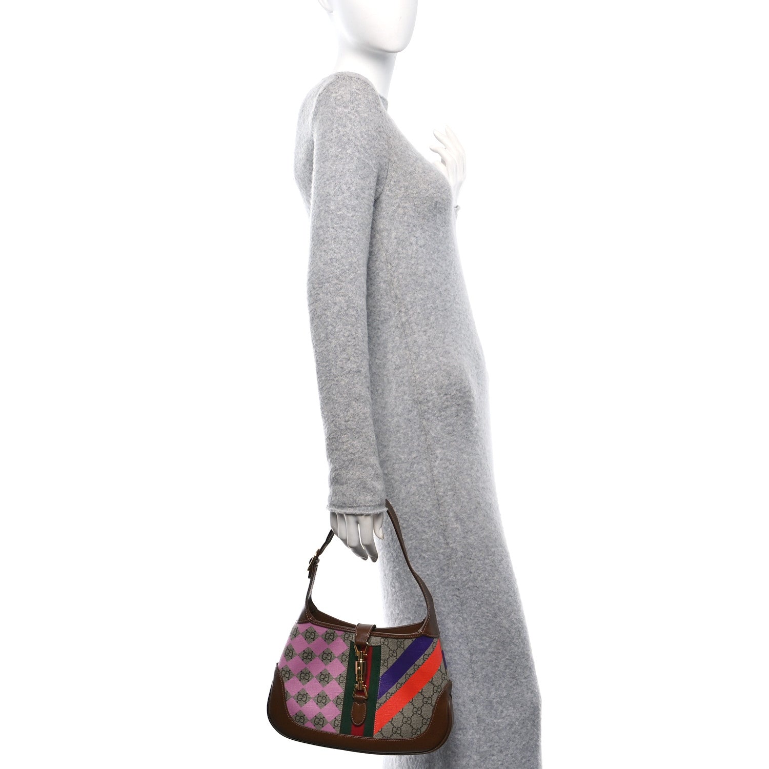Gucci GG Supreme Monogram Azalea Calfskin Print Web Small Jackie 1961 Hobo Multicolor 2 of 10