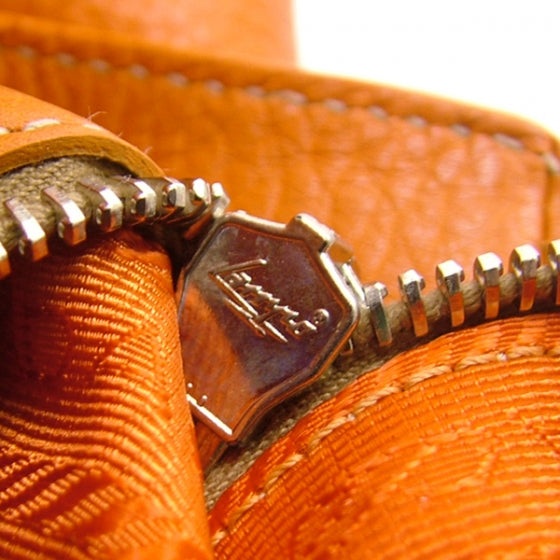 Vitello Daino Lizard Flap Large Tote Orange