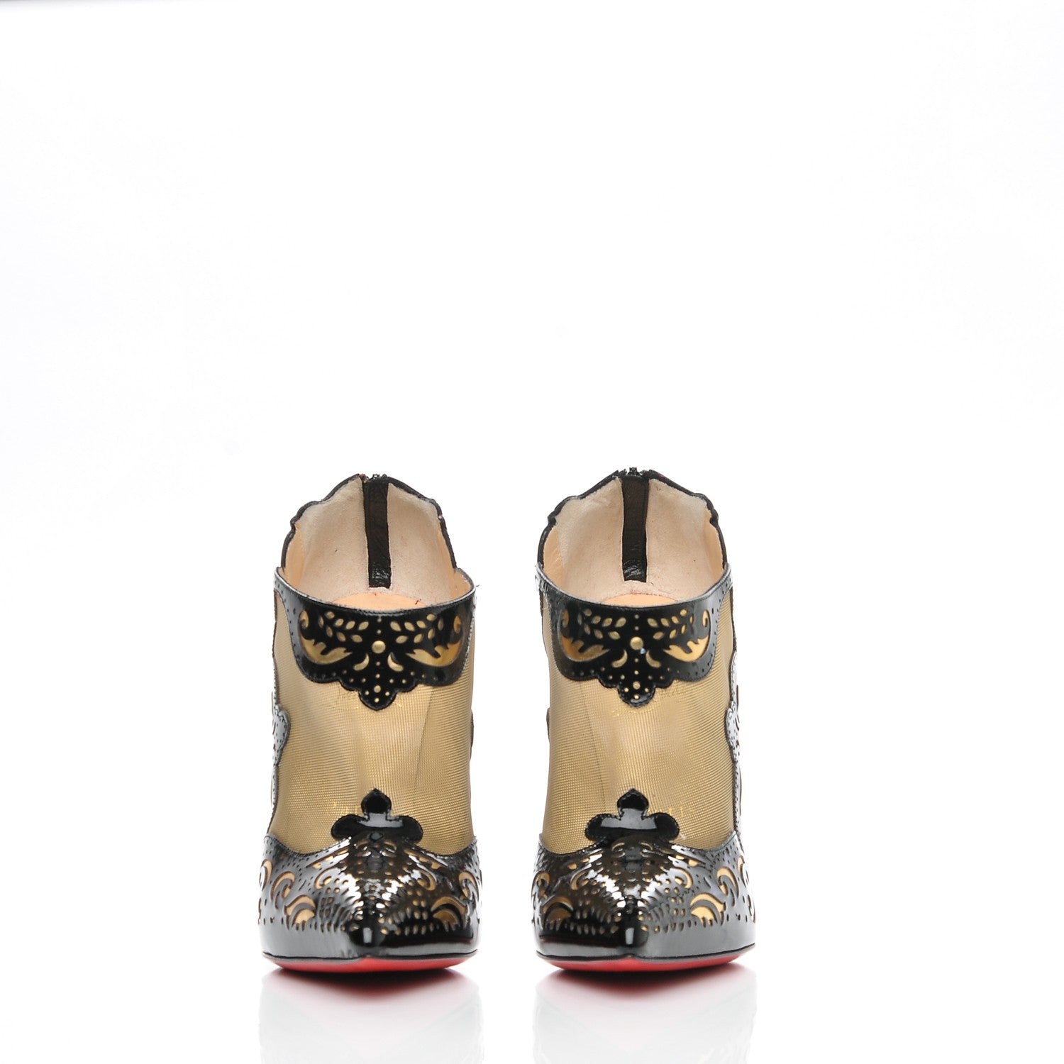 Christian Louboutin Patent Mesh Lasercut Mandolina 120 Booties 36.5 Black 3 of 6
