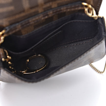 Fendi Glazed Fabric FF 1974 Nano Baguette Belt Charm Mogano Panna 6 of 11