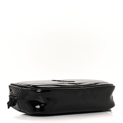 Saint Laurent Patent Calfskin Matelasse Monogram Mini Lou Camera Bag Black 4 of 8