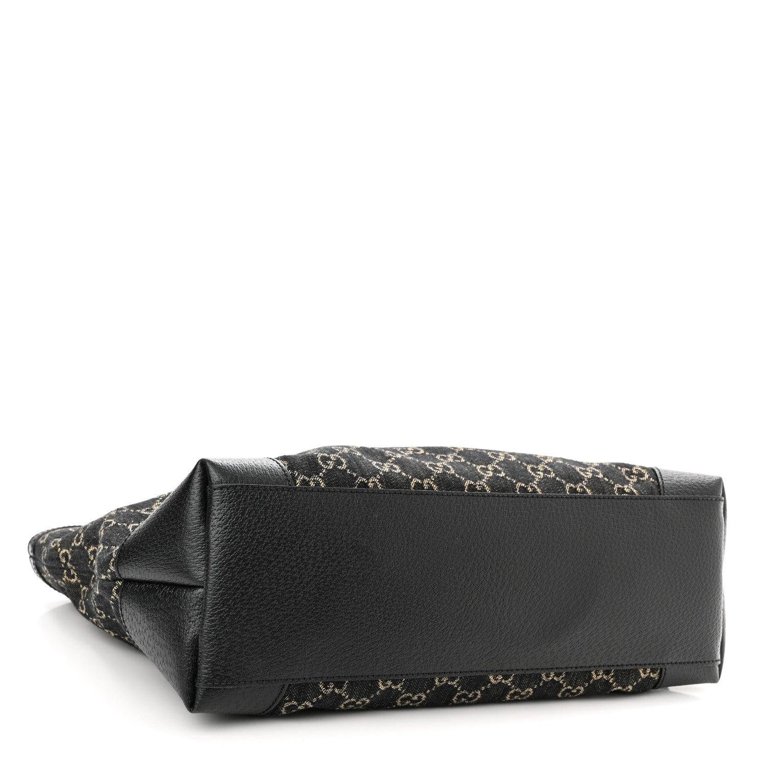 Gucci Jacquard Black Denim GG Monogram Medium Ophidia Shopping Tote Black Ivory 4 of 13