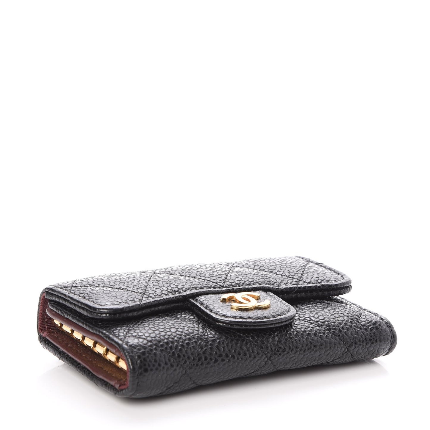 Caviar Quilted 6 Key Holder Black