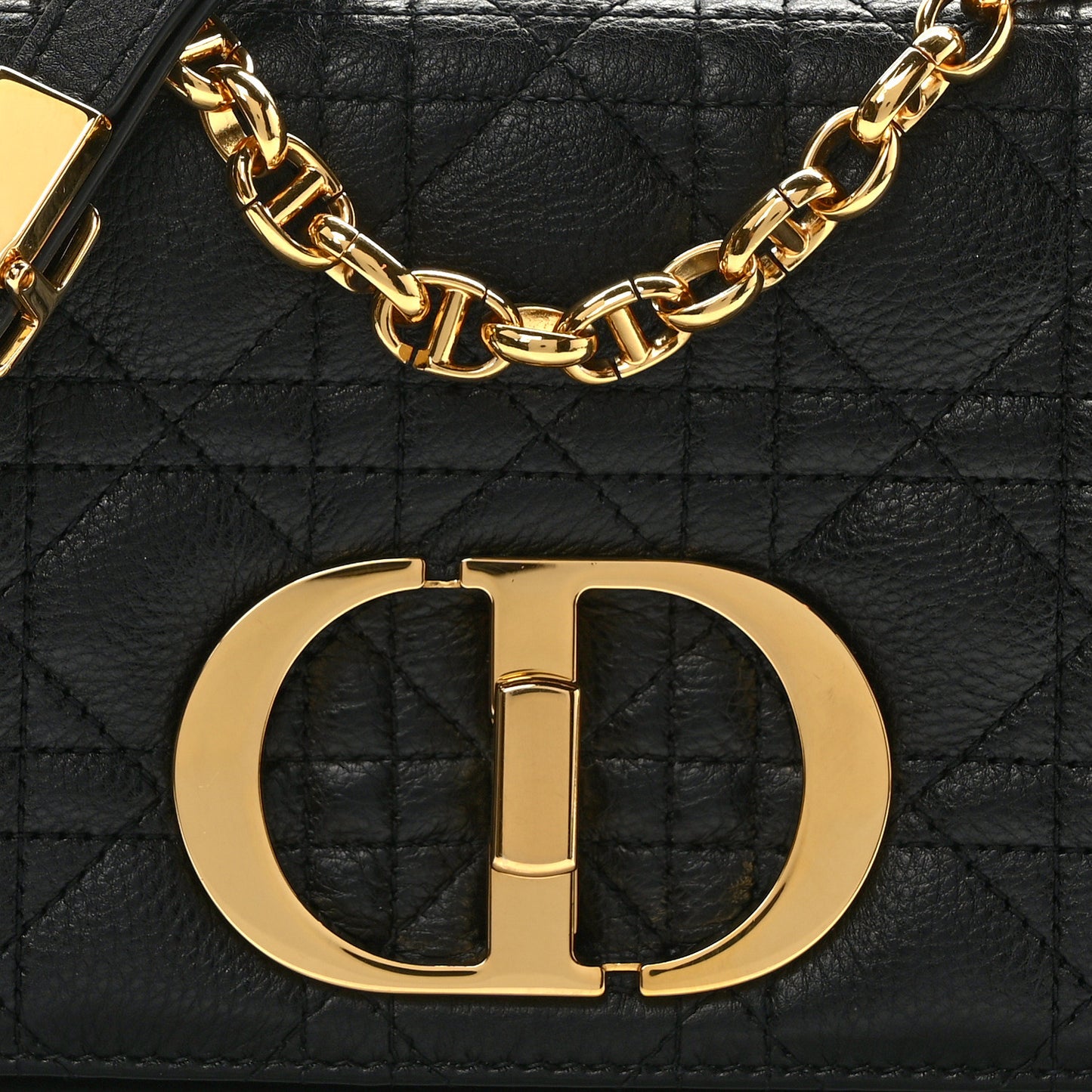 Calfskin Cannage Small Caro Bag Black