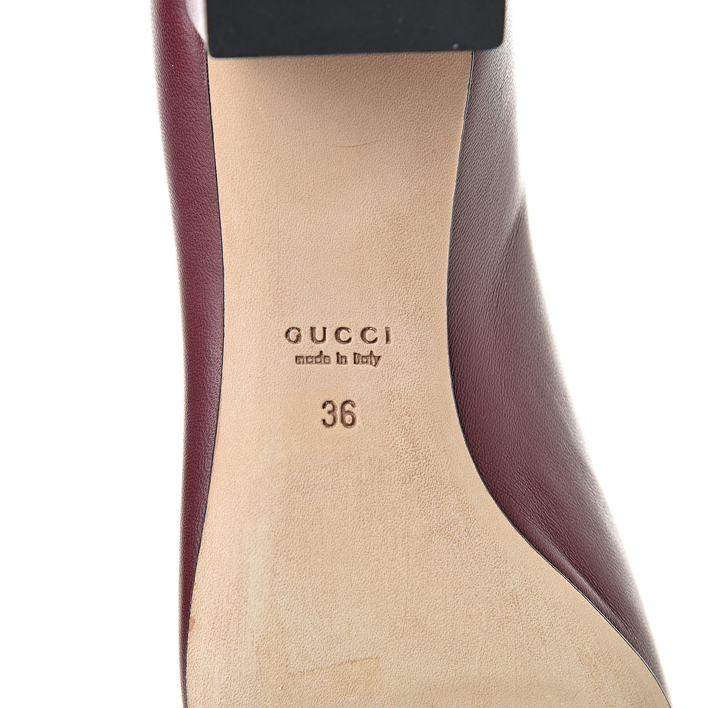 Calfskin Studded Interlocking G Flat 36 Burgundy