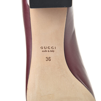 Gucci Calfskin Studded Interlocking G Flat 36 Burgundy 8 of 14