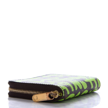Louis Vuitton Monogram Graffiti Zippy Coin Purse Wallet Green 4 of 7