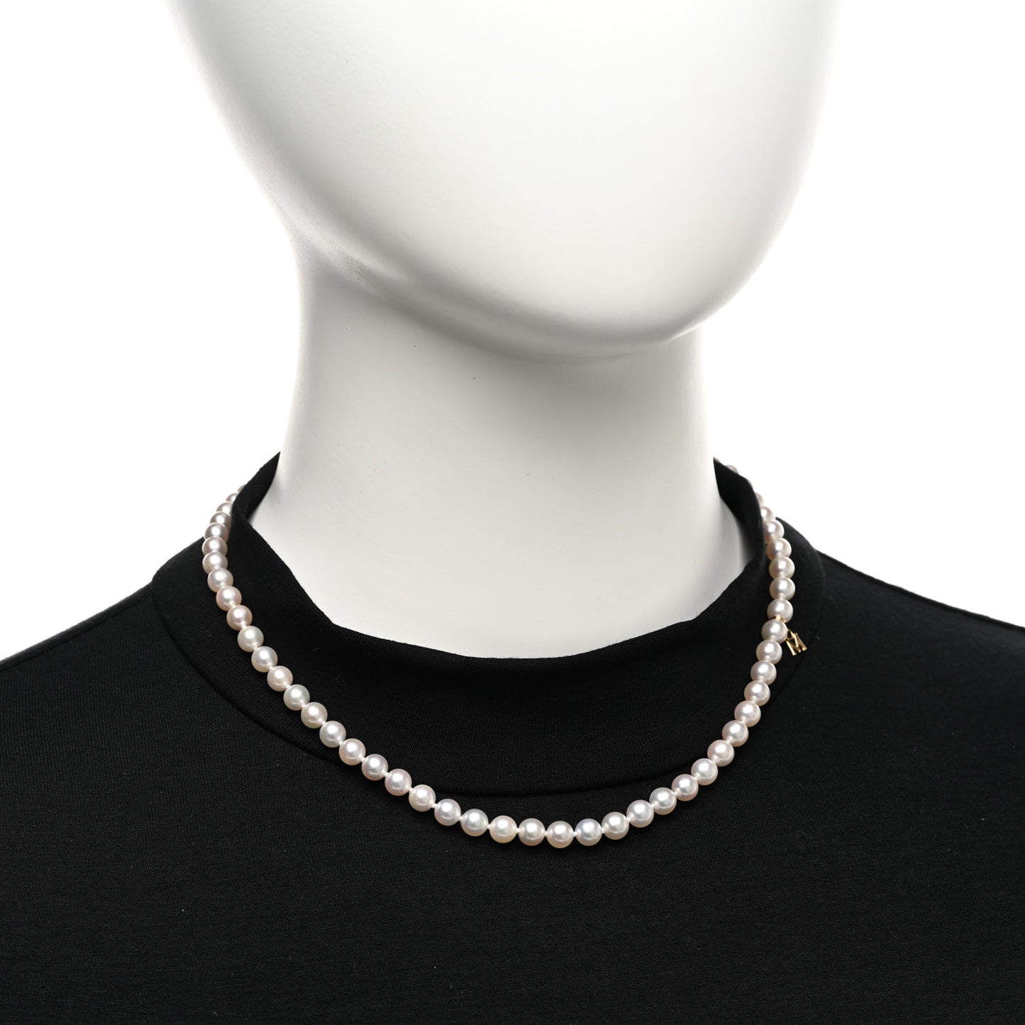 18K Yellow Gold Akoya Pearl 5.5-6mm Strand Necklace