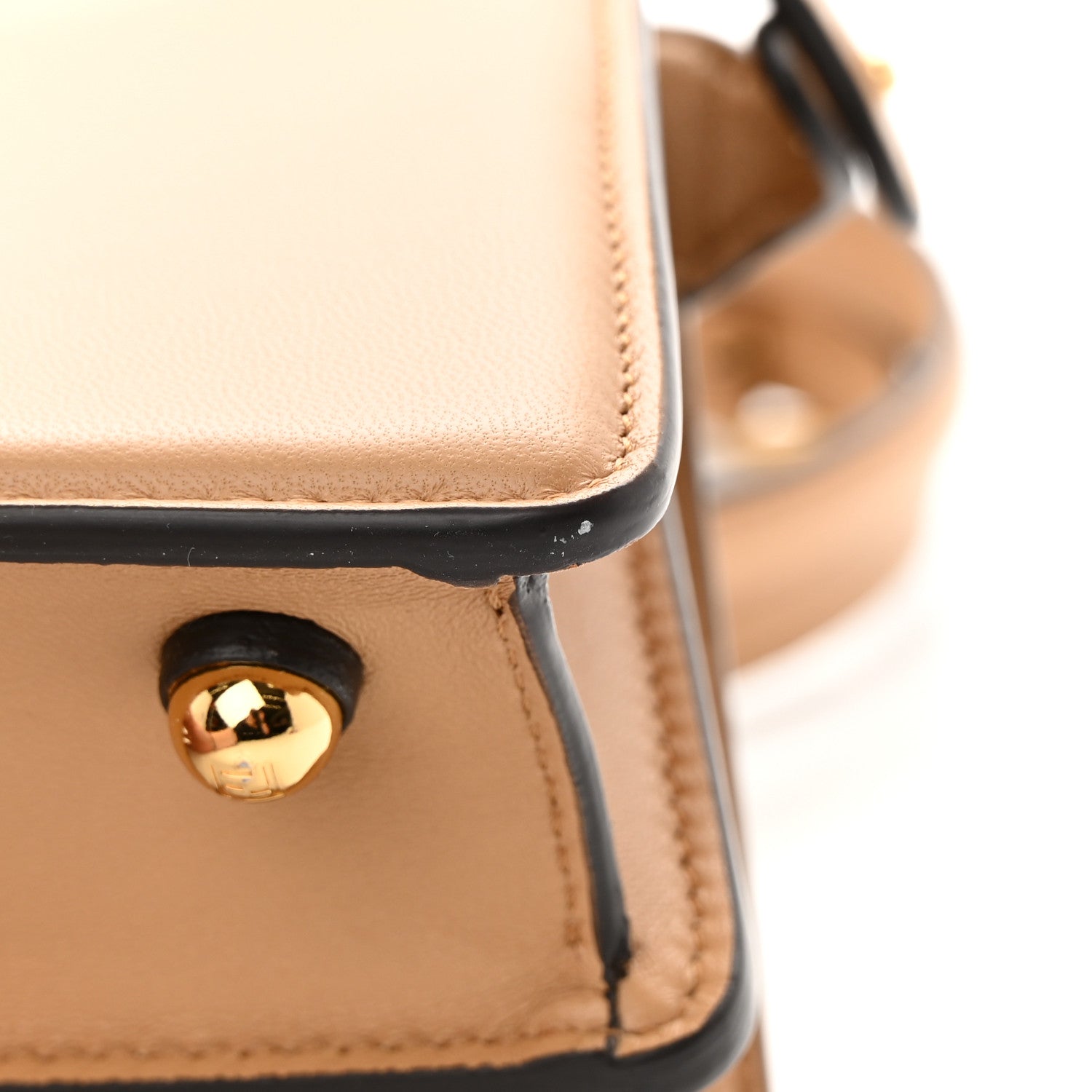 Fendi Shiny Nappa Petite Peekaboo I SEE U Satchel Miele Scuro 12 of 12