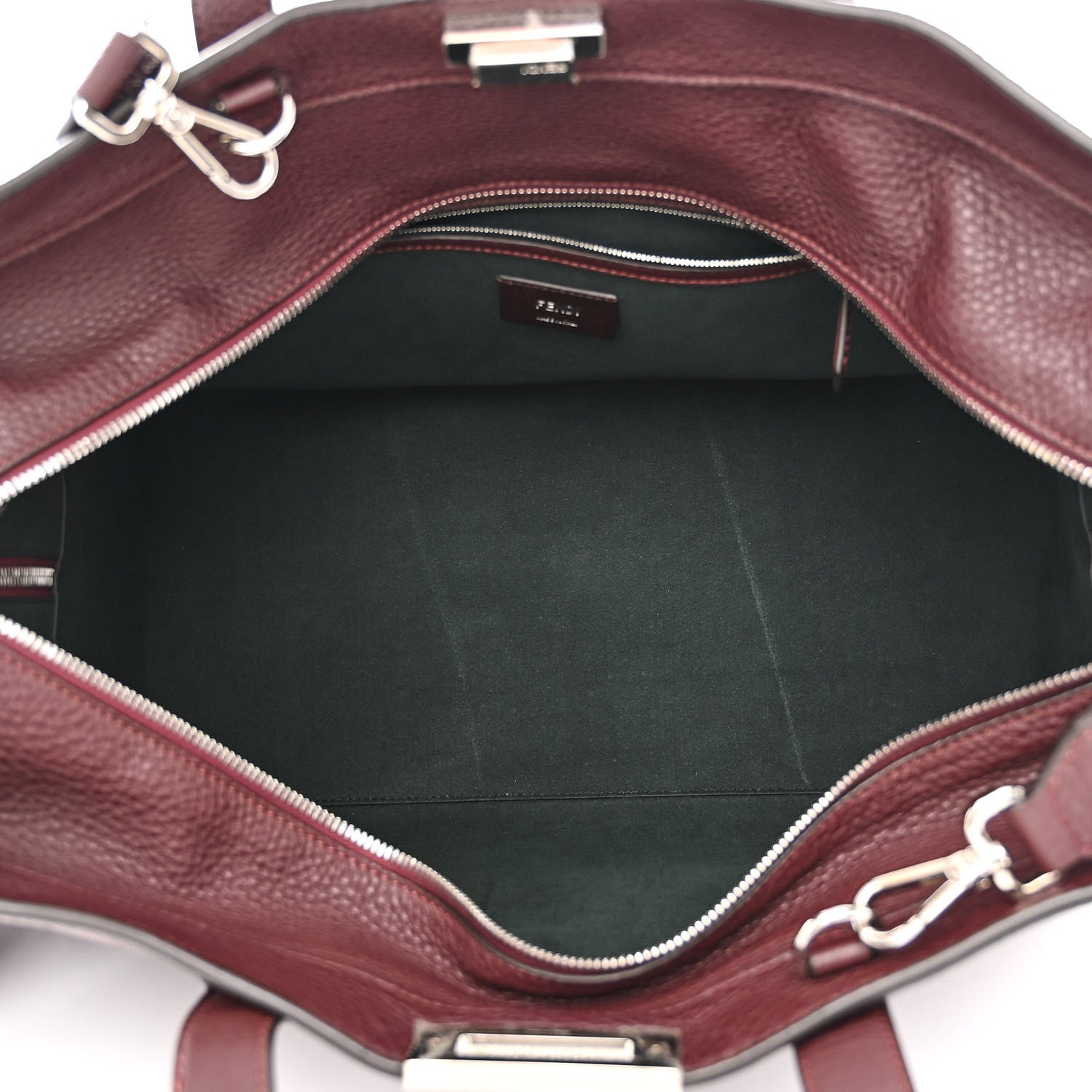 Fendi Cuoio Romano Peekaboo I SEE U Forty8 Satchel Granata 6 of 12