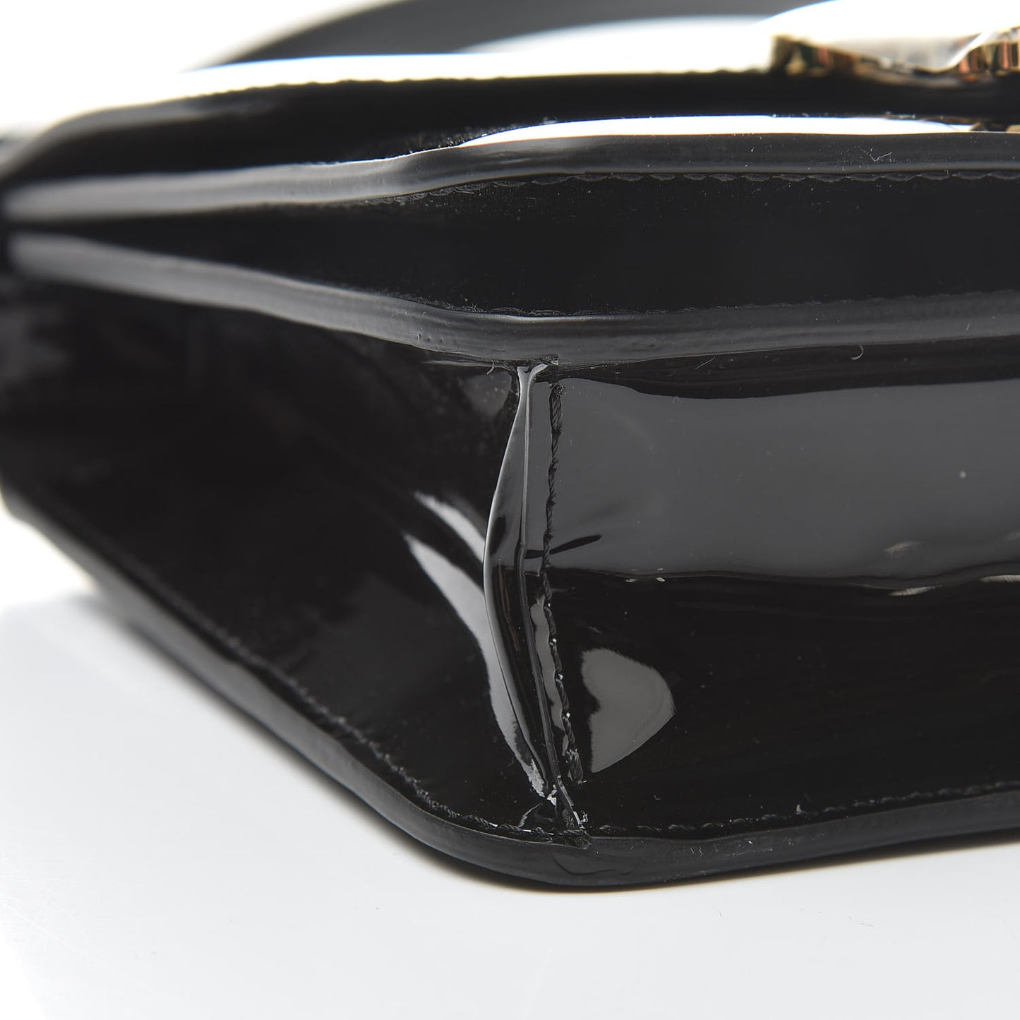 Vitello Vernice Mou Karligraphy Crossbody Bag Black