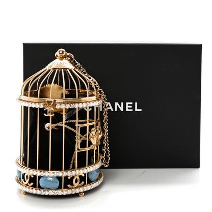 Chanel Metal Crystal Enamel CC Love Bird Cage Minaudiere Clutch Gold Multicolor 13 of 13