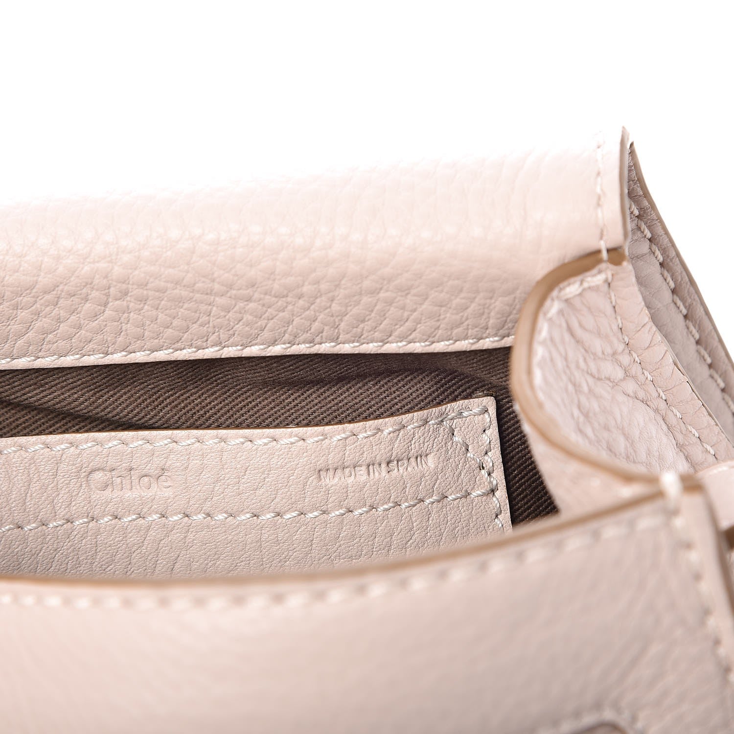 Chloe Calfskin Mini Marcie Round Crossbody Bag Abstract White 7 of 8