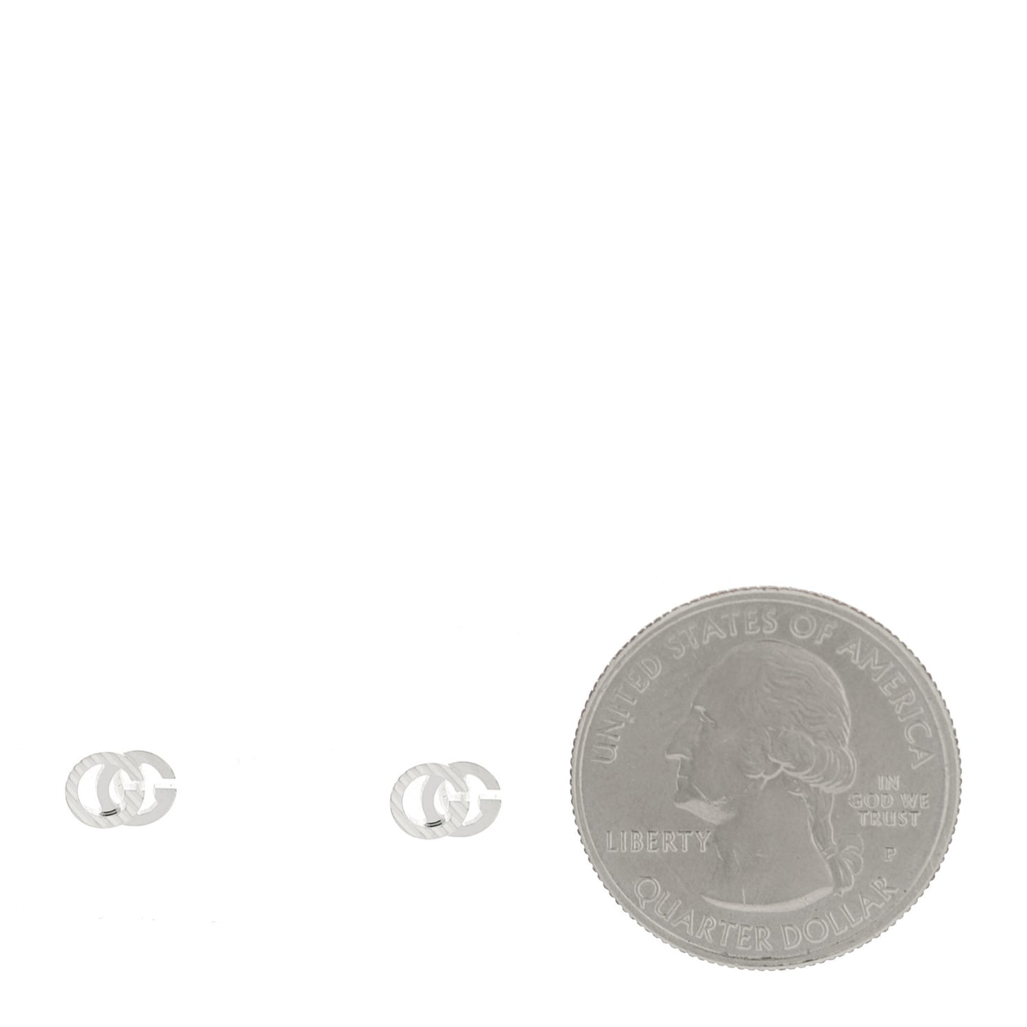 18K White Gold Mini Running GG Stud Earrings