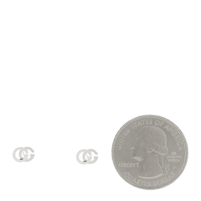 Gucci 18K White Gold Mini Running GG Stud Earrings 2 of 4