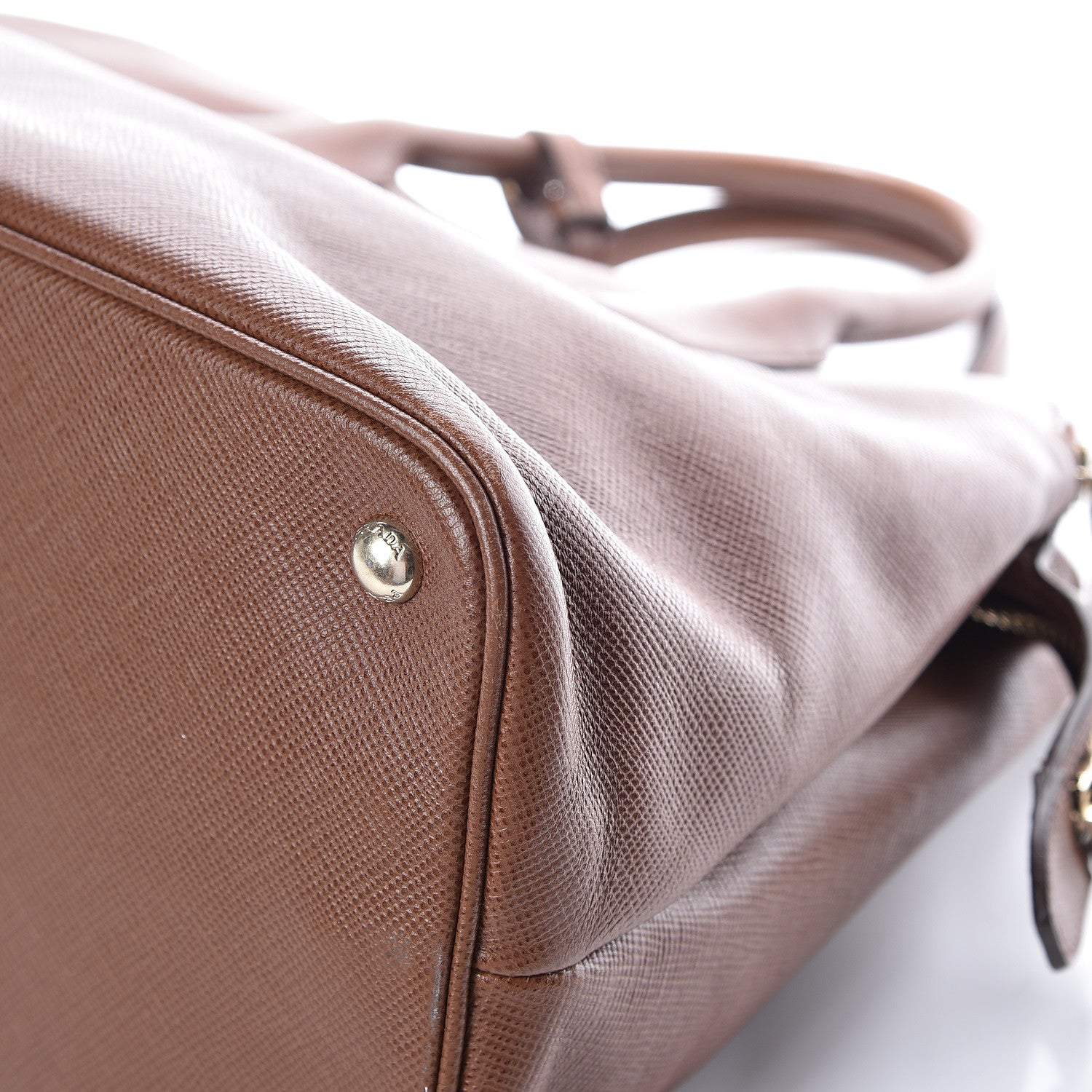Prada Saffiano Cuir Top Handle Dome Tote Palissandro 14 of 19