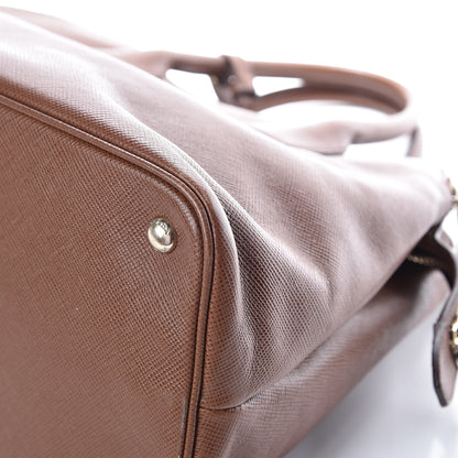 Prada Saffiano Cuir Top Handle Dome Tote Palissandro 14 of 19