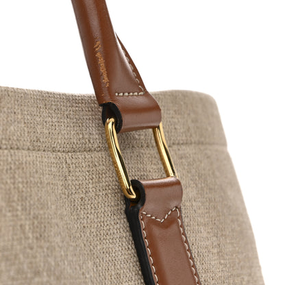 Celine Canvas Calfskin Paris Horizontal Cabas Tan 12 of 14