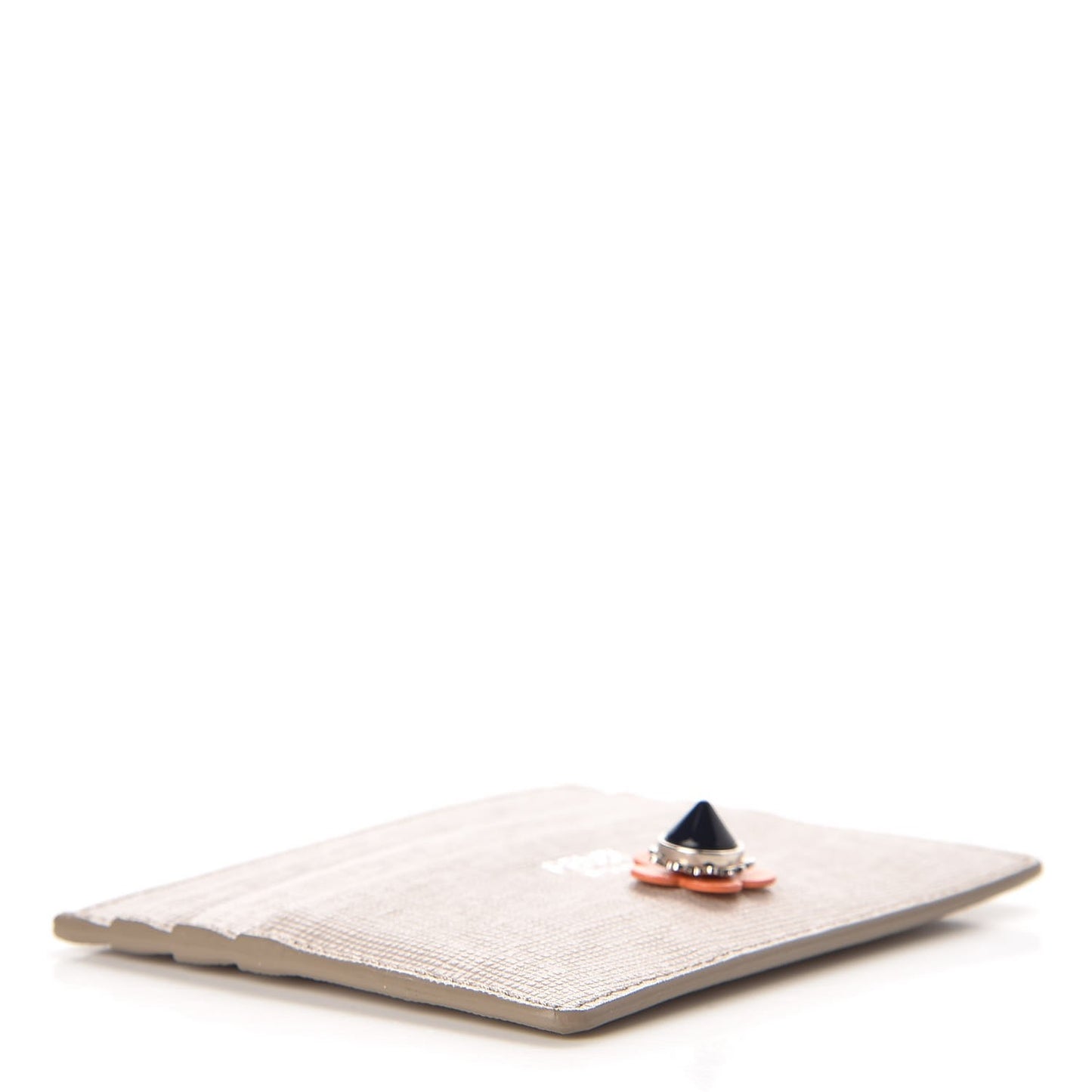 Vitello Elite Flowerland Card Holder Grigio Polvere